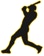 Opaque image of a baseball player after his swing